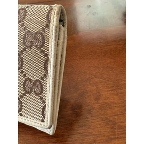Gucci Beige Ivory GG Canvas and Leather Continental Wallet*Very Nice Condition - Picture 4 of 15